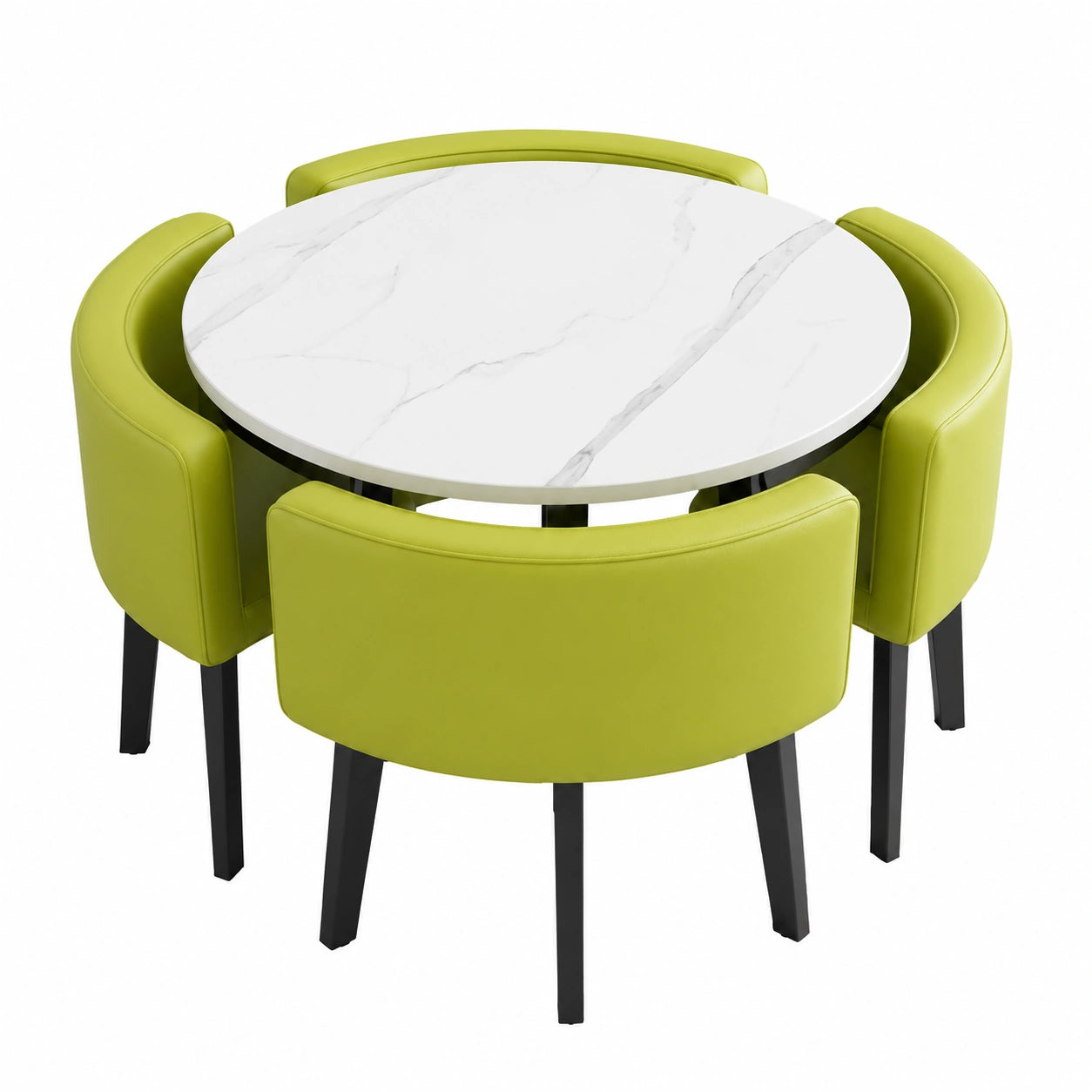 Rundes Esszimmer-Set mit Stühlen für Zuhause, Garten oder Restaurant - Platzsparend und Pflegeleicht