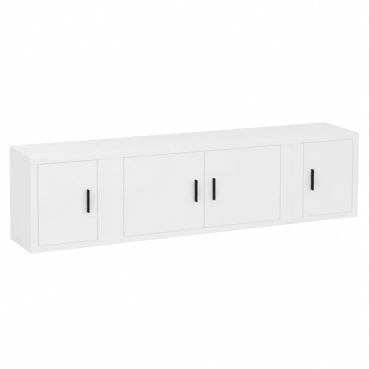 Moderne Wohnwand Set 3-teilig, TV-Schrank und Lowboard, Weiß