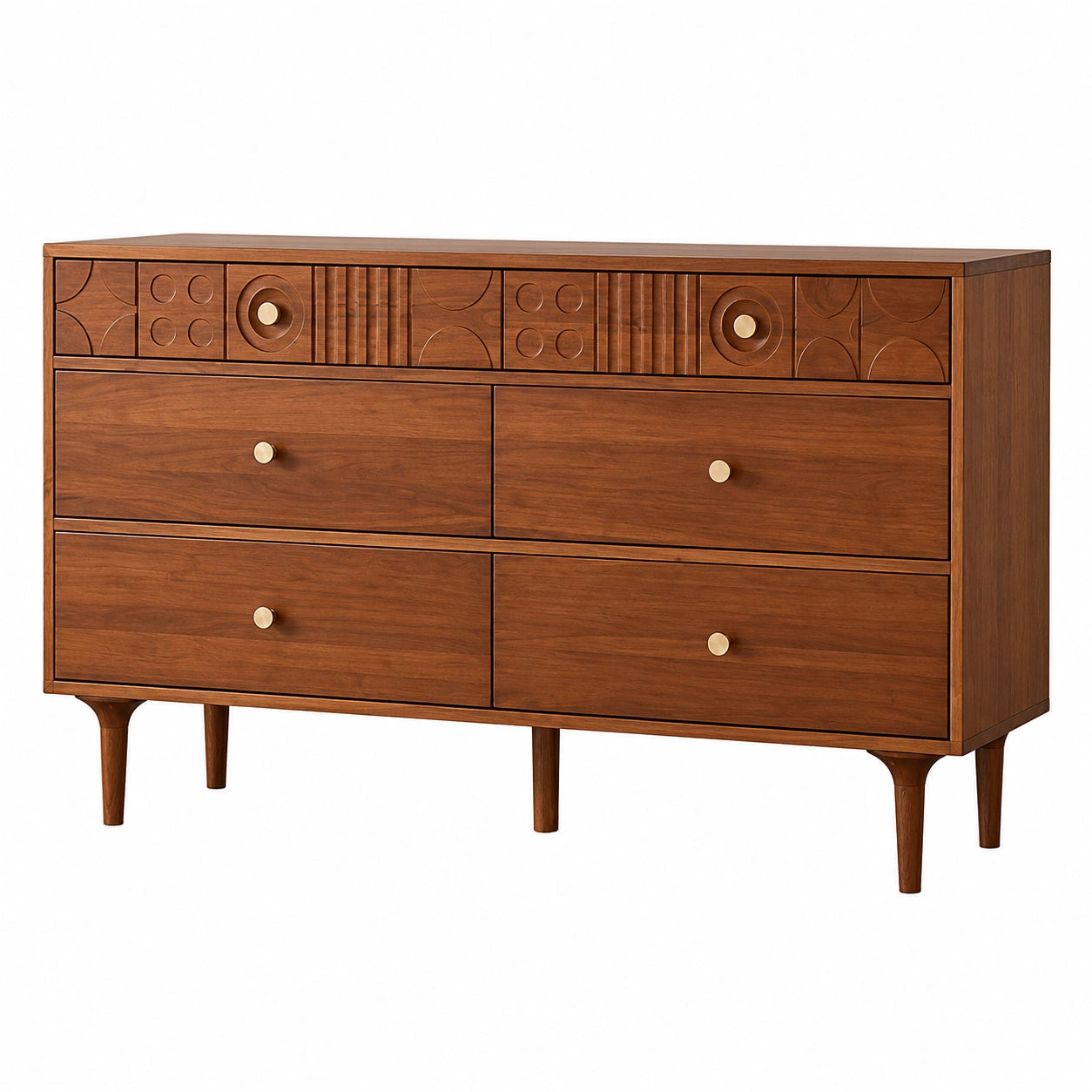 Massives Retro-Sideboard mit Schubladen, 150x40x85cm, Holz, für Wohnzimmer