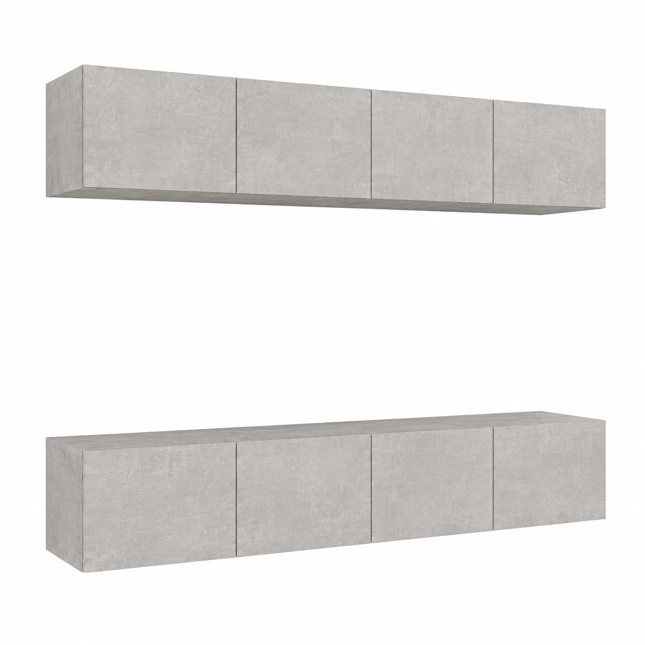 Modernes TV-Schrankset, 4-teilig, Beton-Grau, für Wohnzimmer
