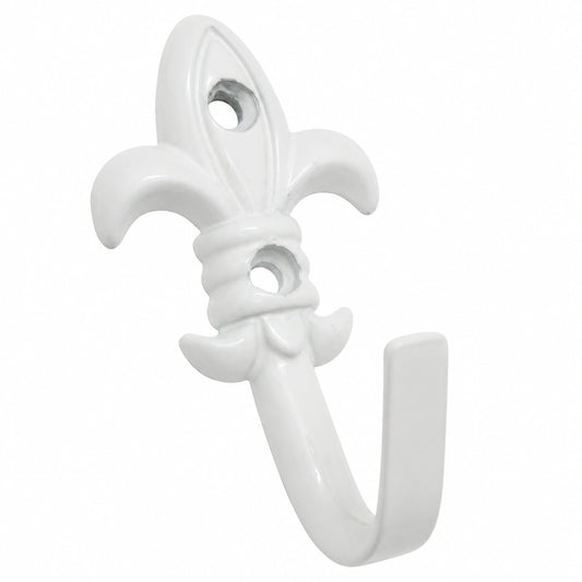 Gardinia Dekorative Raffhaken, Schraubmontage, Lilien-Design, 2er Set, 5,5 cm, Metall, Weiß