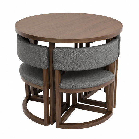 Essgruppe 5-teilig mit Metallgestell, ideal für kleine Räume und Küchen, modernes und platzsparendes Design