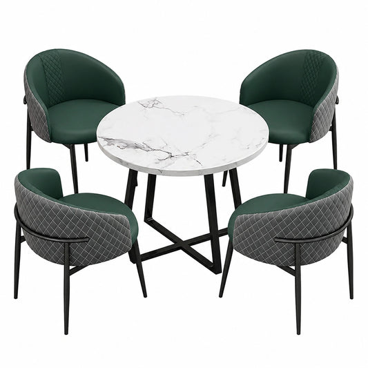 Zeitloses Essgruppe-Set mit 4 Stühlen – Elegante Möbel für Wohnzimmer und Küche in Grün