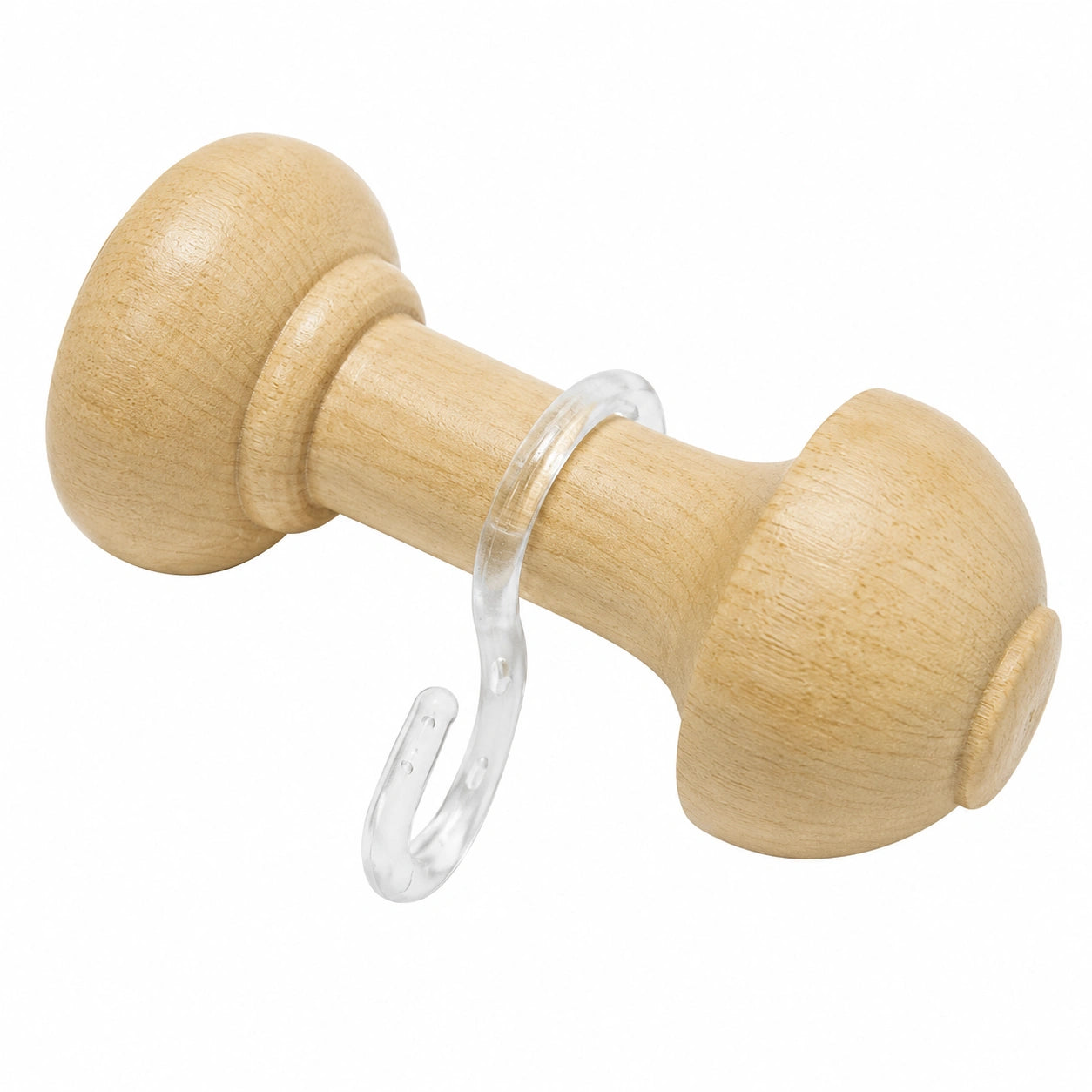 Gardinia Vorhanghalter aus Holz mit Haken, 8 cm, Natur