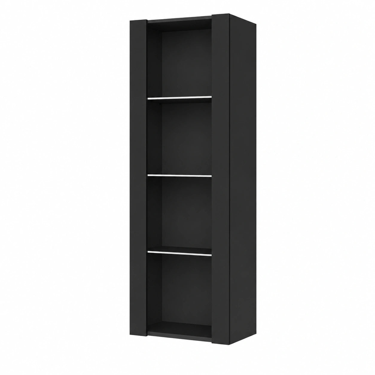 Moderne Glassvitrine Tivoli, Schwarz, 55x159x35cm, für Wohnzimmer und Schlafzimmer