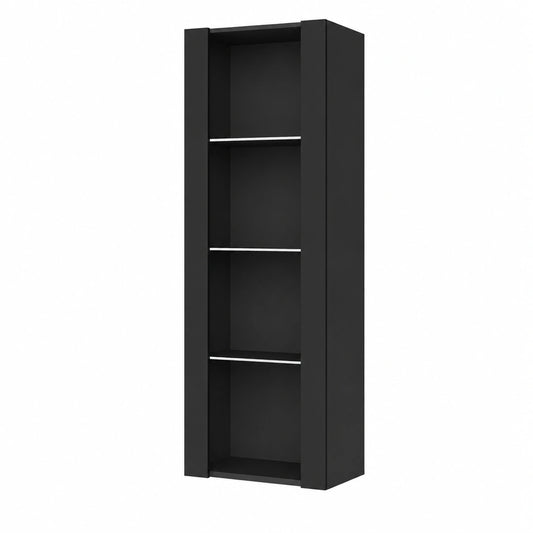 Moderne Glassvitrine Tivoli, Schwarz, 55x159x35cm, für Wohnzimmer und Schlafzimmer